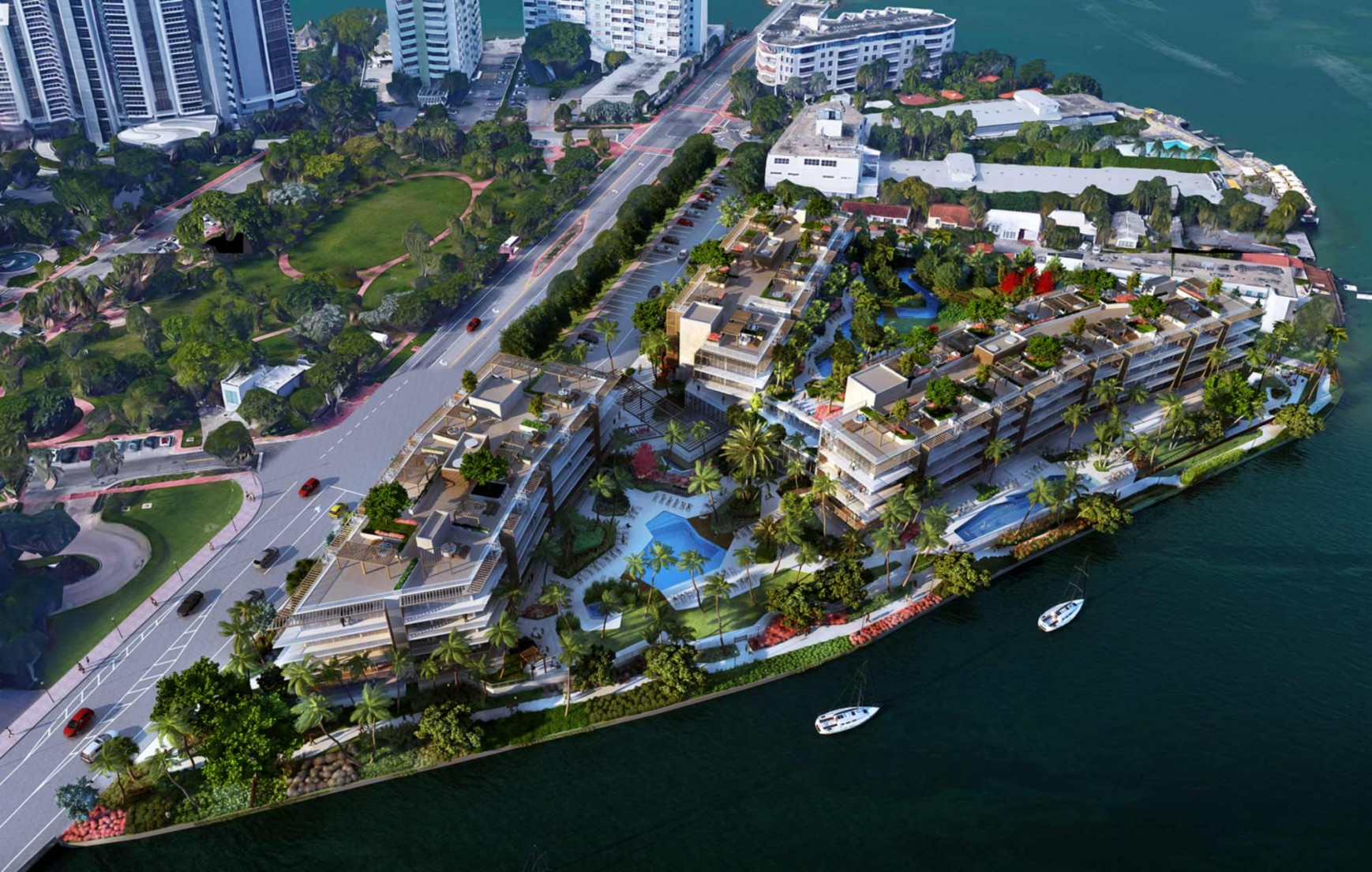 Waterfront living in suburbia: The concrete foundations of the Bella Isla Apartments are protected with PENETRON ADMIX against an almost certain risk of saltwater attack and subsequent corrosion.