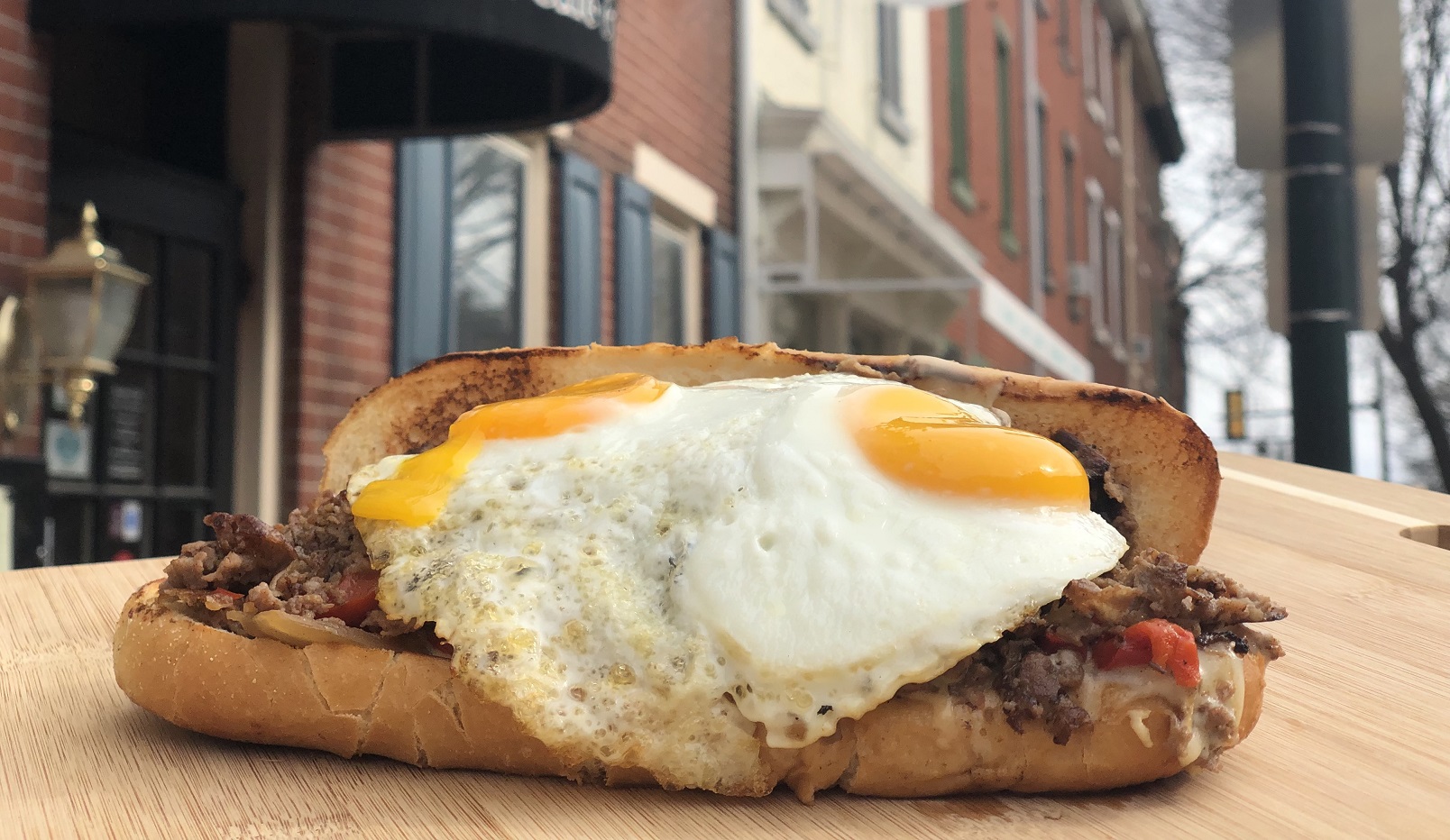 “The Antidote,” is a CBD-infused cheesesteak that’s topped with two farm-fresh eggs, which Hearn refers to as “the ultimate hangover cure,” and will be a first for Harrisburg gourmands.