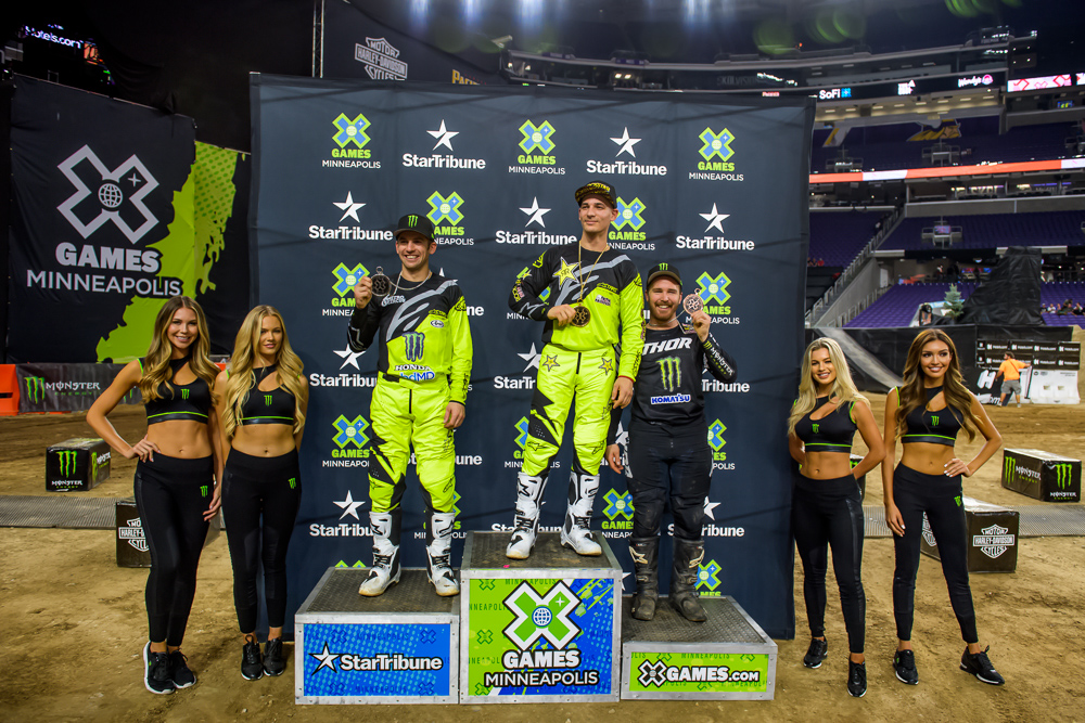 Monster Energy's Josh Sheehan Takes Silver and Jackson Strong Takes Bronze in Moto X Freestyle at X Games Minneapolis 2019