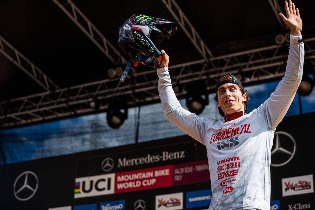Monster Energy's Amaury Pierron Takes Fourth Place at the UCI Mountain Bike Downhill  World Cup in Val di Sole, Italy