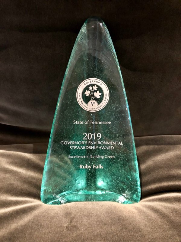 2019 Governor's Environmental Stewardship Award presented to Ruby Falls for Excellence in Building Green