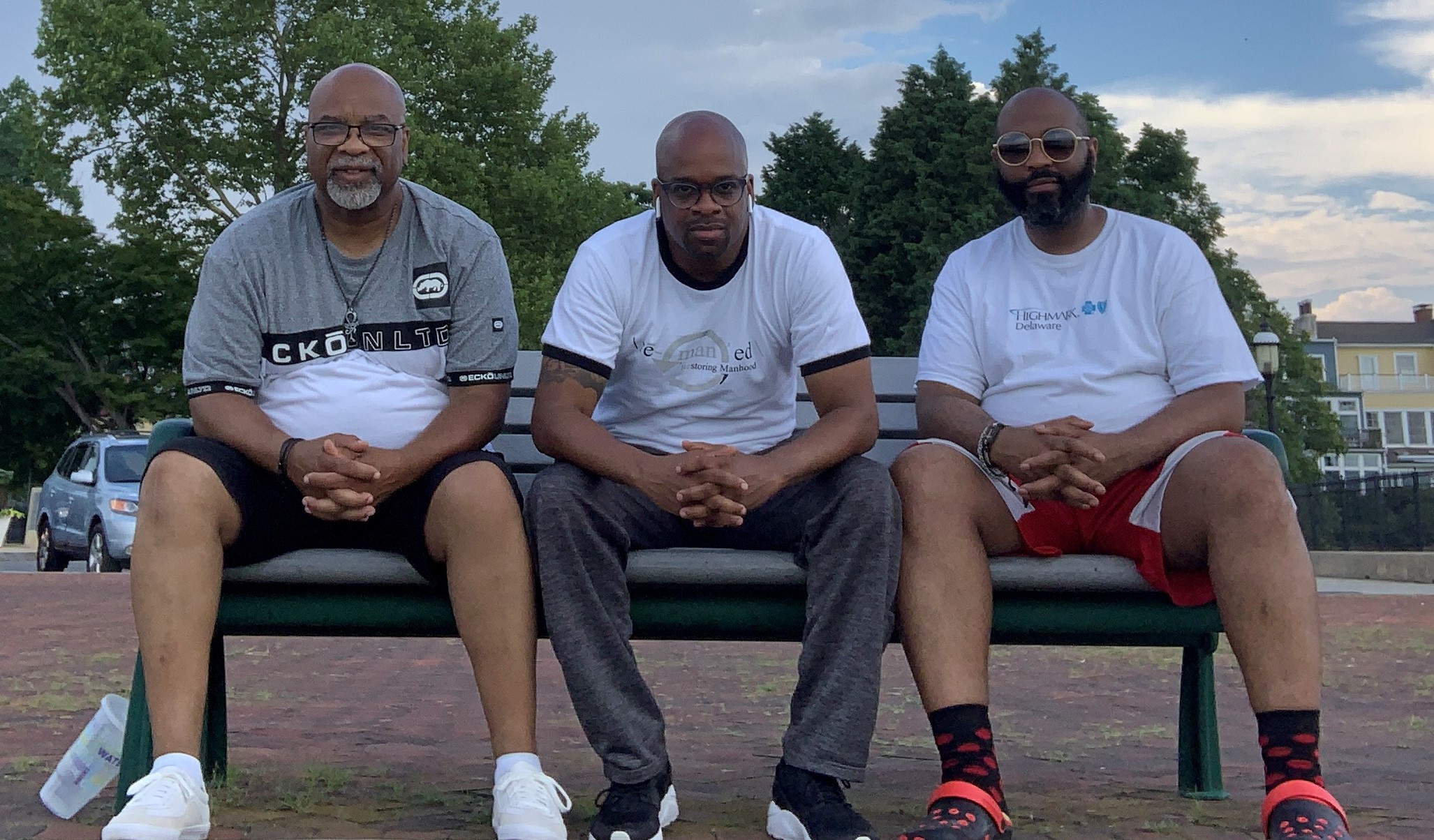 Dr. Donald Morton (C) with ReMann project participants Ronald Handy (L) and Chris Collins (R)