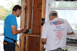 Volunteers help make repairs to a local veteran's home.