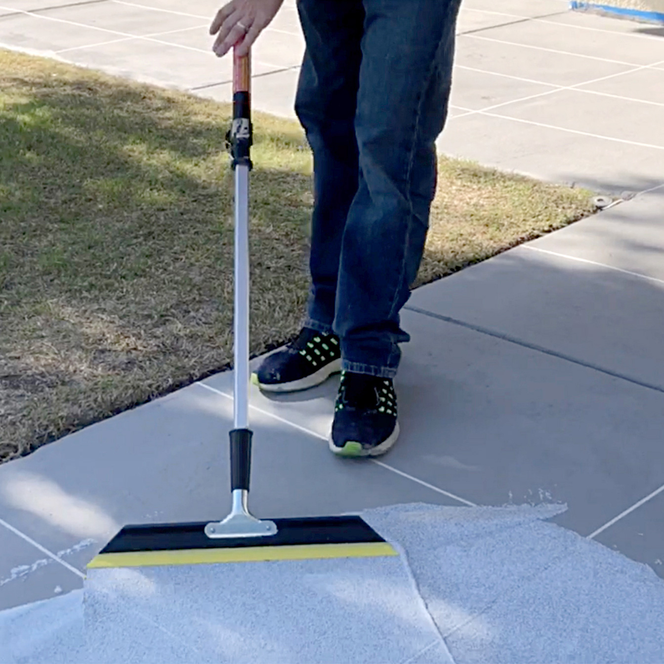 SpreadRock can easily be applied with a squeegee to give a walkway a new look.