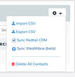 Wealthbox Sync Menu from within FMG Suite Platform