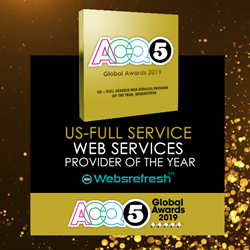 ACQ5 Global Awards 2019 – Justin Downer, Award Coordinator for the ACQ Global Awards, has announced Websrefresh as this year’s winner for Full-Service Web Services Provider and for Gamechanger of the Year.  Websrefresh received an amazing count of 97,416