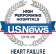 U.S. News and World Report High Performing Hospital for Heart Failure Seal
