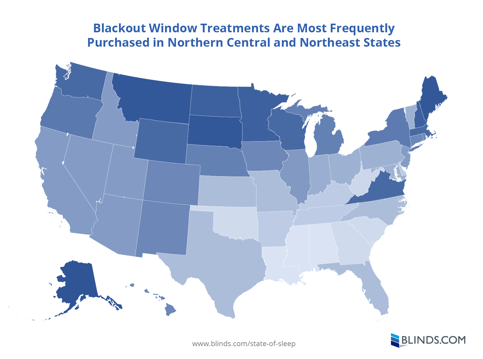Blackout Window Treatments Are Most Frequently Purchased in the Northern Central and Northeast States