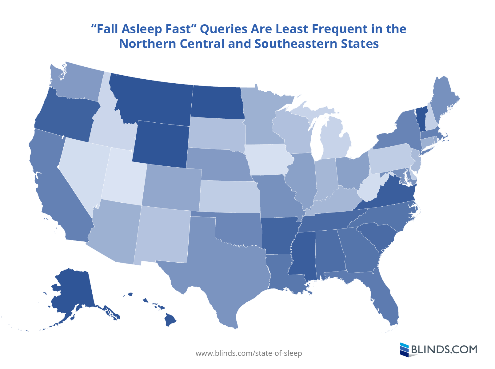 "Fall Asleep Fast" Queries Are Least Frequent in the Northern Central and Southeastern States