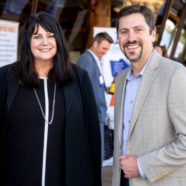 San Diego Business Journal President and Publisher, Barbara Chodos with Dersch at Fastest Growing Companies Event. PHOTO CREDIT: Bob Hoffman Photography