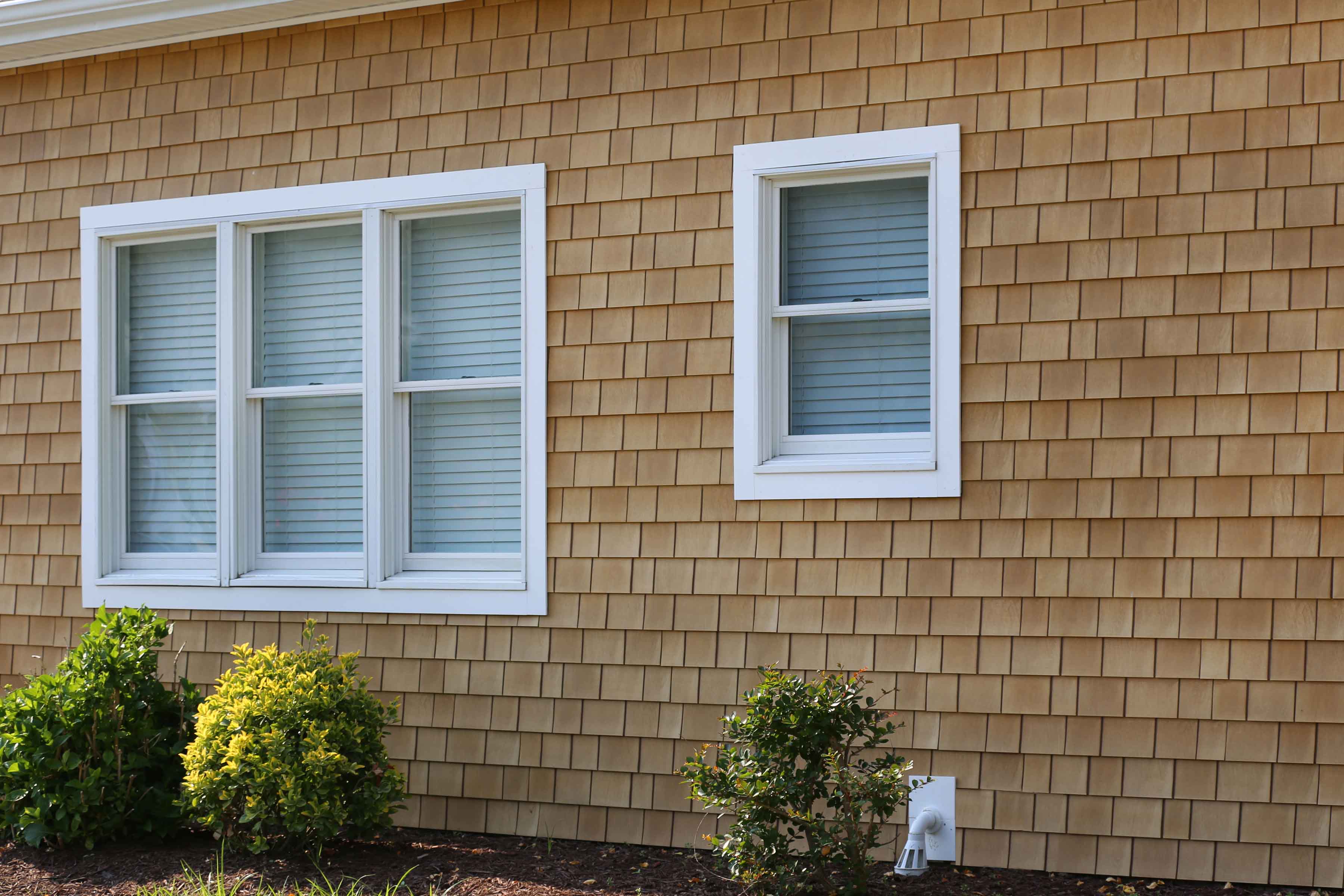 Beach House Shake's Sandcastle color will stay looking like fresh cut cedar indefinitely, with low upkeep.