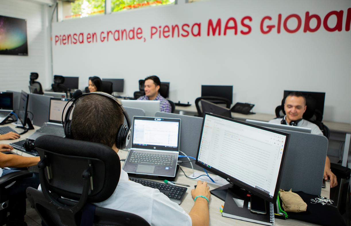 MAS Global nearshore development hub at work in Medellin, Colombia.