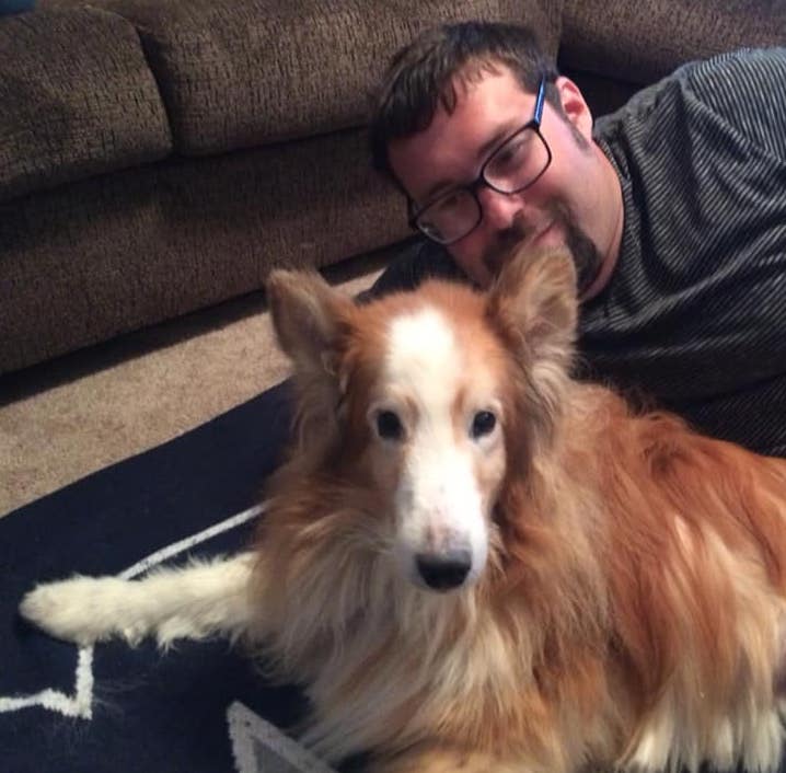 John Scargall and his family dog, Tobey, shortly before he passed.