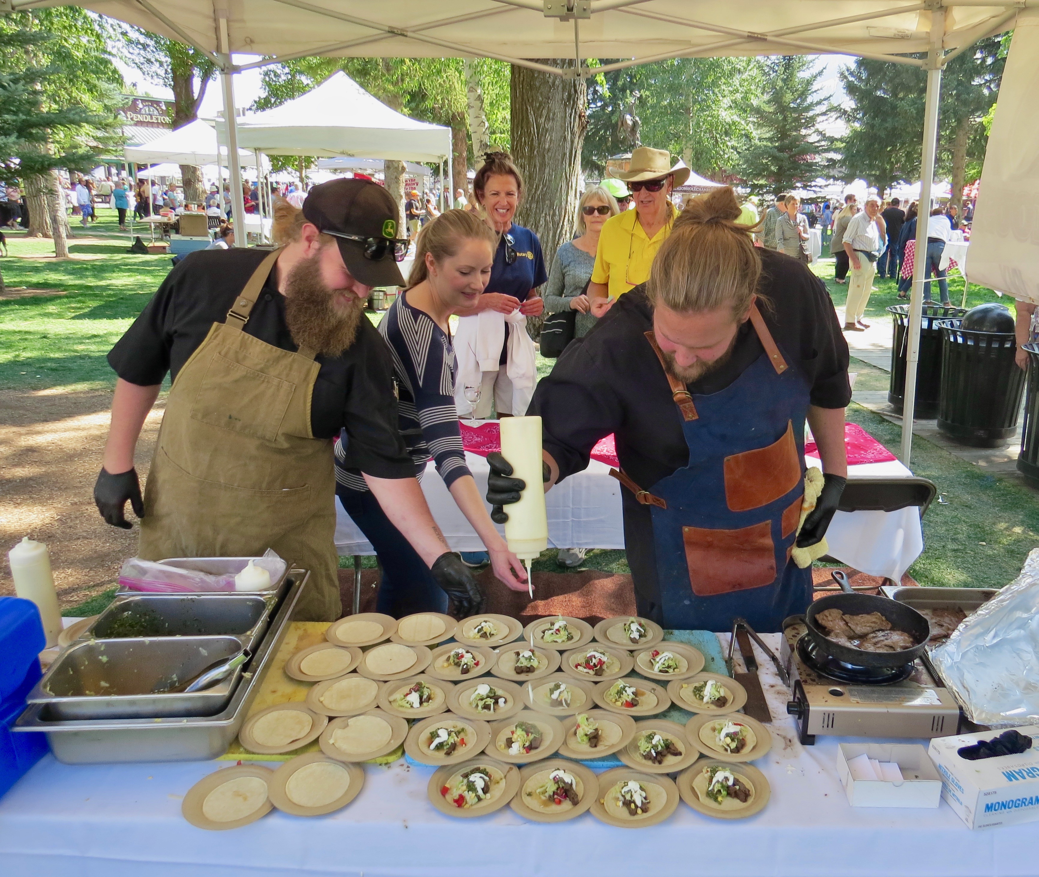 Chefs’ creations during the Taste of the Tetons are always a crowd-pleaser with the open air tasting fair showcasing the culinary arts each September.