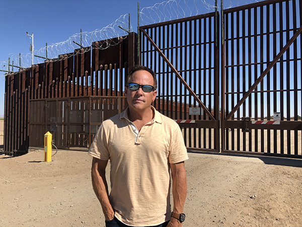 Jeff Webb at the border near Yuma, Arizona