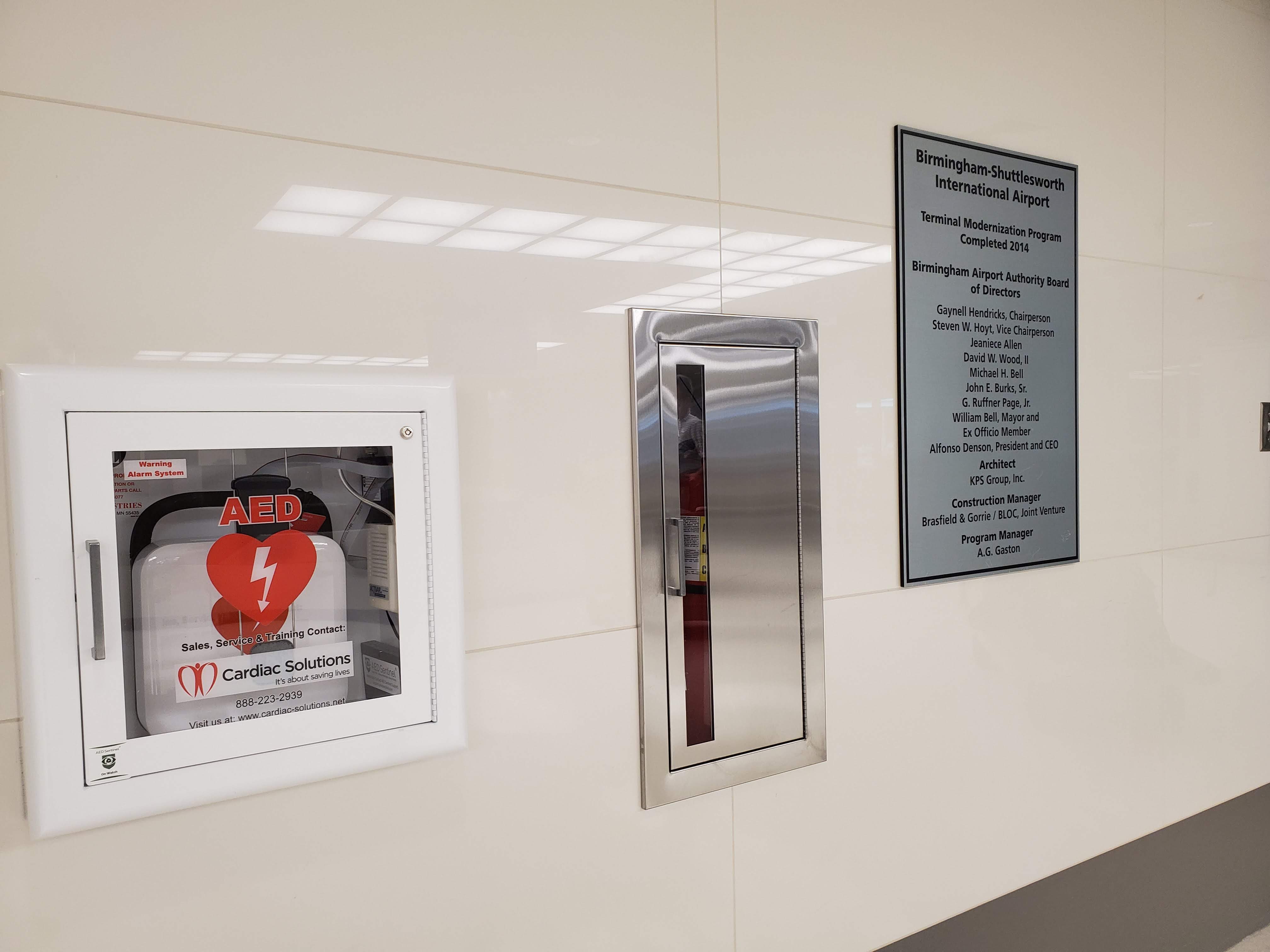 AED and AED Sentinel installed at Birmingham-Shuttlesworth International Airport