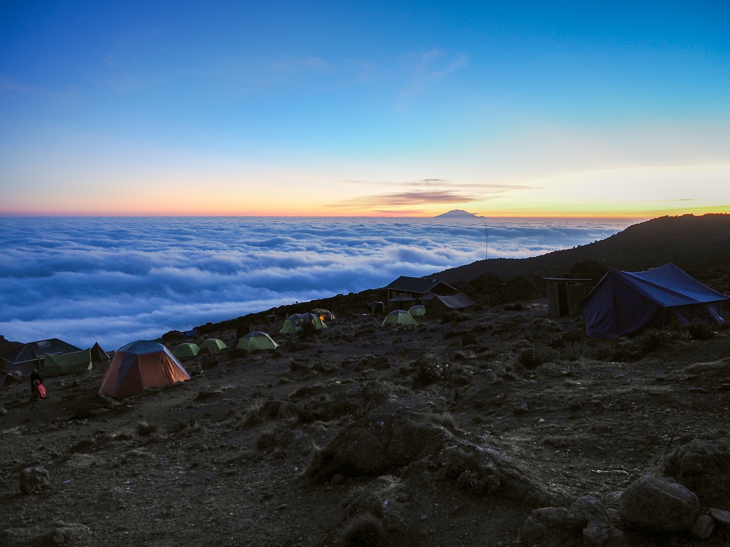 Campsite on Mount Kilimanjaro. Shutterstock.