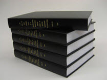 Thesis books bound with imitation leather and gold foil stamping