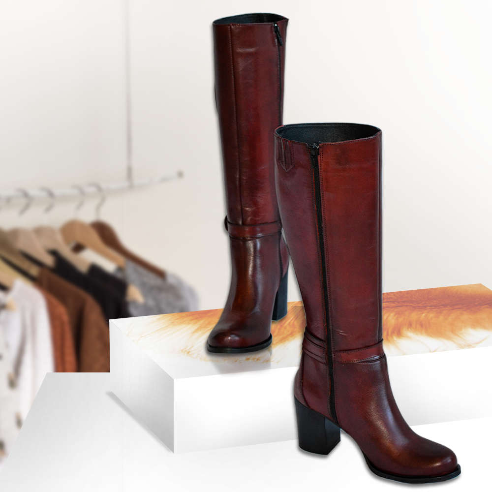 Hera Leather Boot in Wine