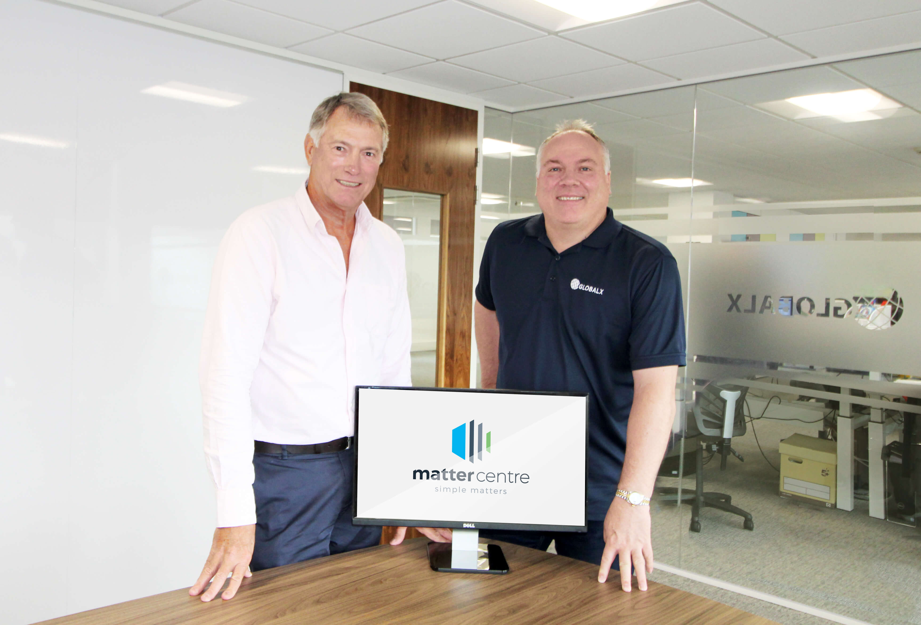 CEO Mark Allwood with founder Tim Mahony