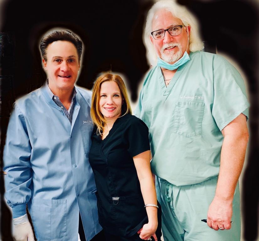 Dr. James M. Wiener, Dr. Tom Briethaupt and Dental Asst, Alexis