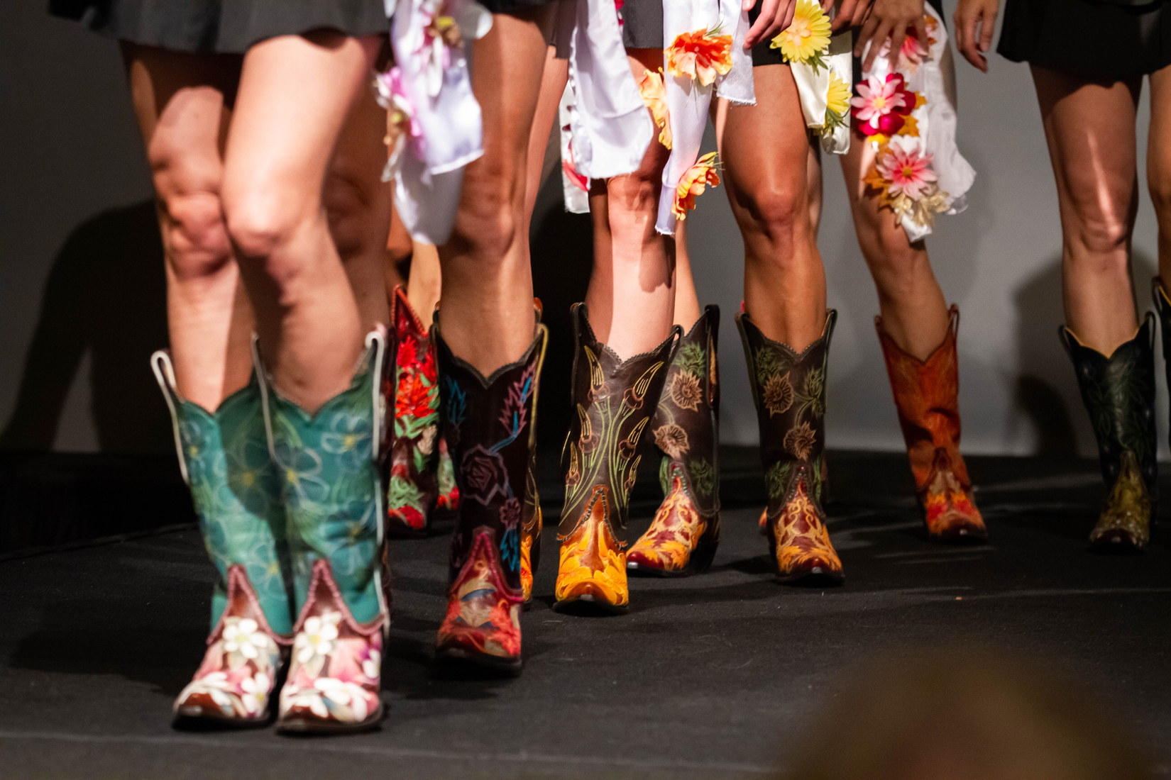 At the Western Design Conference Opening Preview Party Fashion Show, custom cowboy boots stomped the runway (photo: Katie Cooney/New Thought Digital Agency).