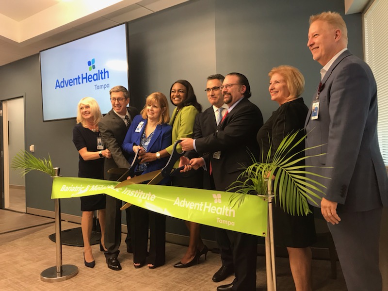 AdventHealth West Florida Division, AdventHealth Tampa officials and Florida state legislators cut the ribbon on the hospital's Bariatric and Metabolic Institute.