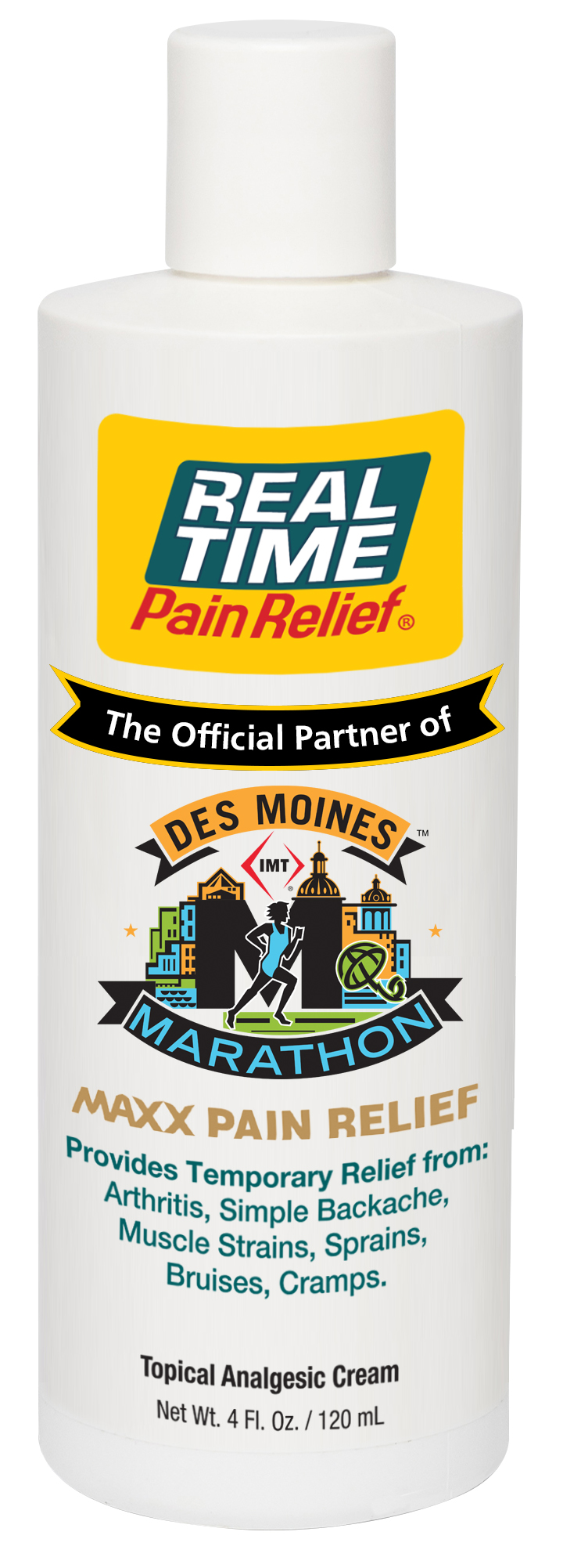 A limited edition, co-branded label will be featured on the 4 oz bottle of RTPR’s MAXX Pain Relief Cream and sold at the Marathon Expo and on RTPR’s site.