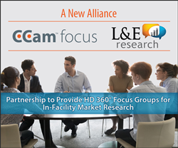 CCam focus has partnered with L&E Research to provide HD 360 focus group solutions for in-facility market research