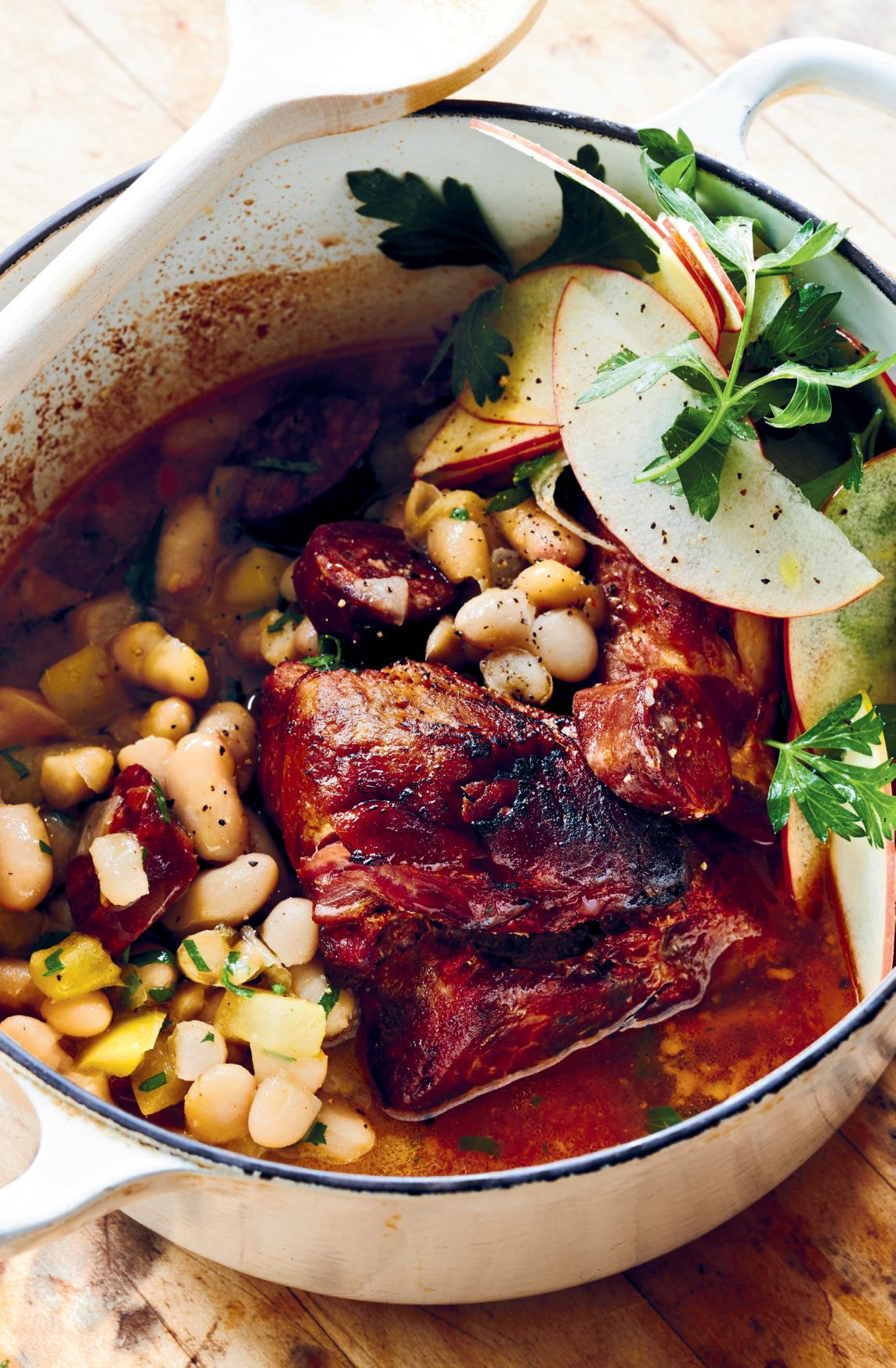 Cooking for Good Times-BRINED AND BRAISED PORK SHOULDER WITH WHITE BEANS