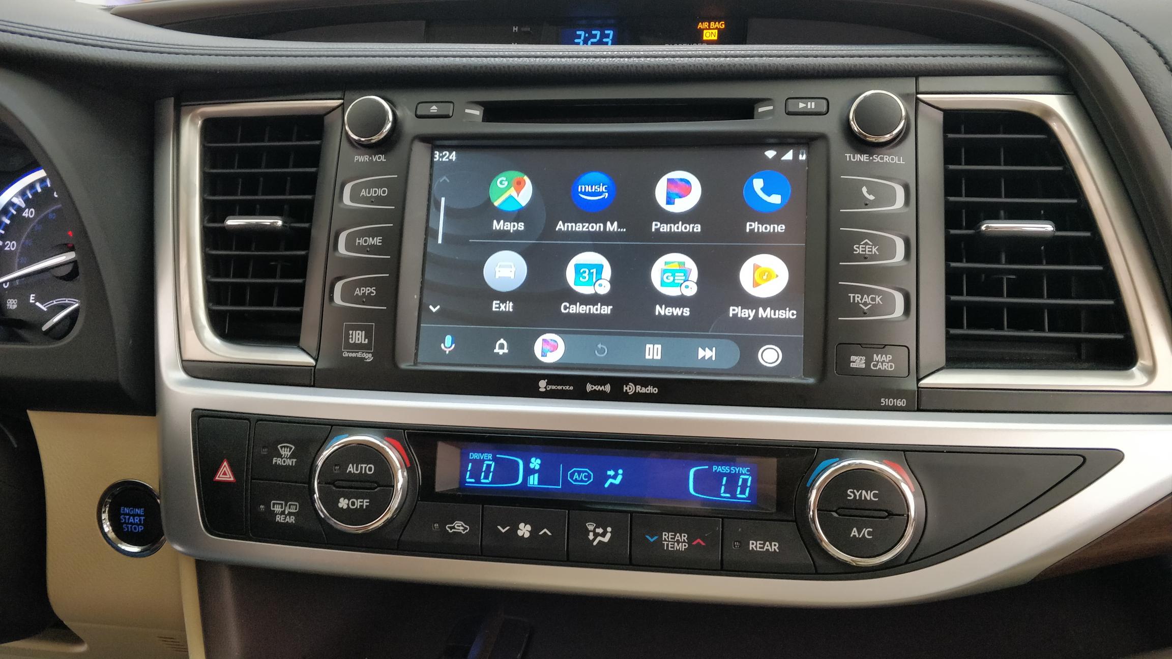 Android Auto with VLine VL2 on Toyota Highlander 2020 stereo