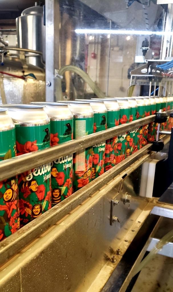 The beer being canned at Ravenous Brewery