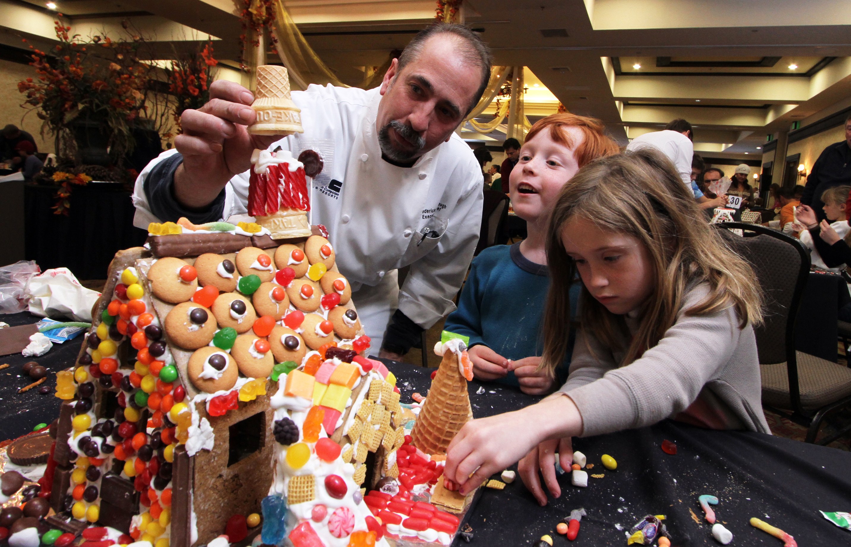 Epic Gingerbread House Workshops are a highlight of the season at Tenaya Lodge.