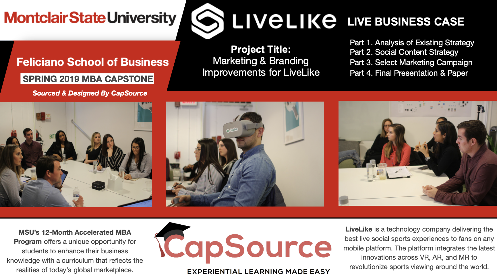 The “Real-World” is the MBA Classroom at Montclair State University thanks to Experiential Learning Partner, CapSource Education