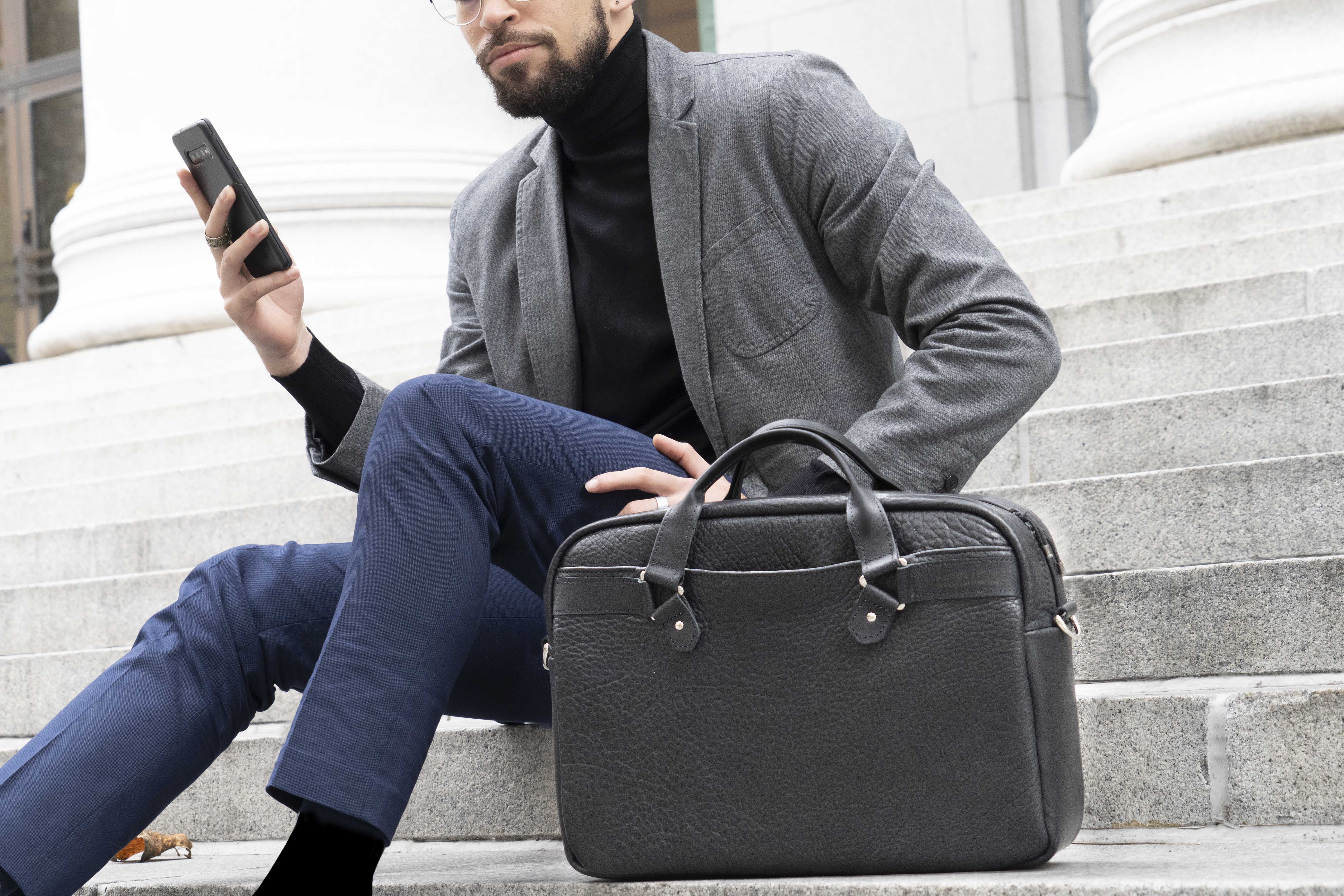 Executive Leather Laptop Briefcase