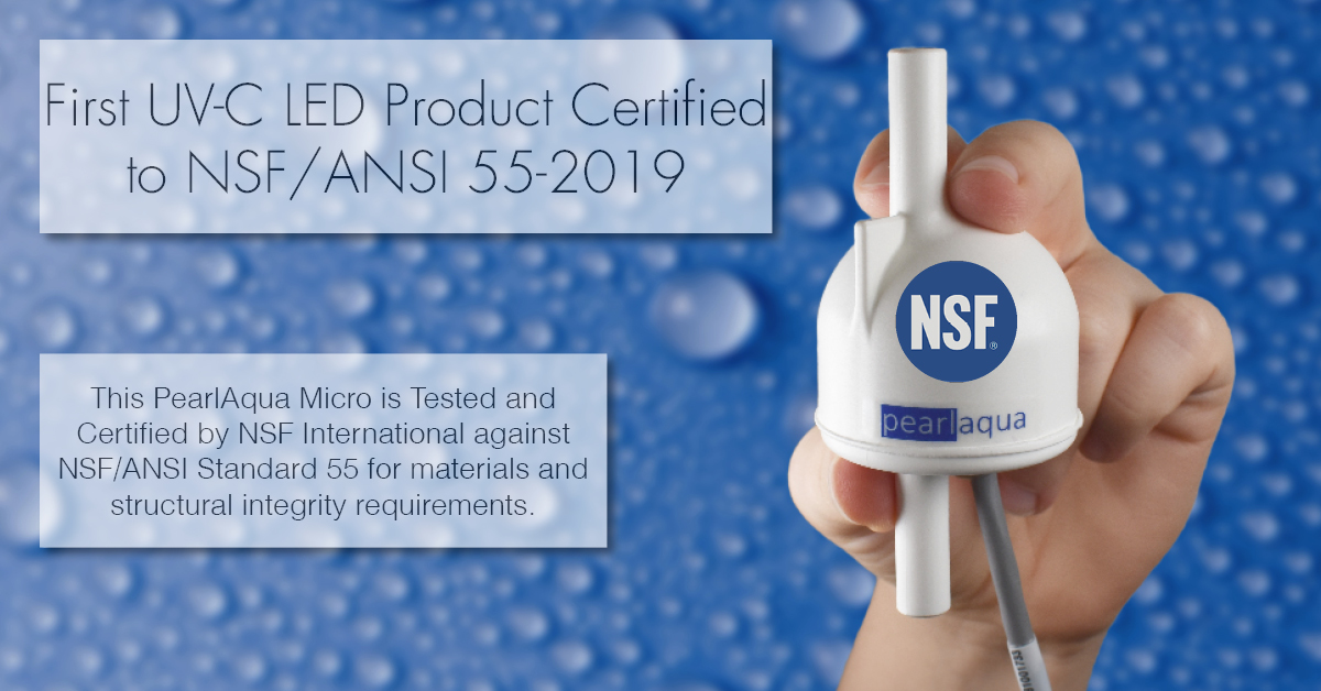 World's First UV LED disinfection system certified to NSF 55-2019