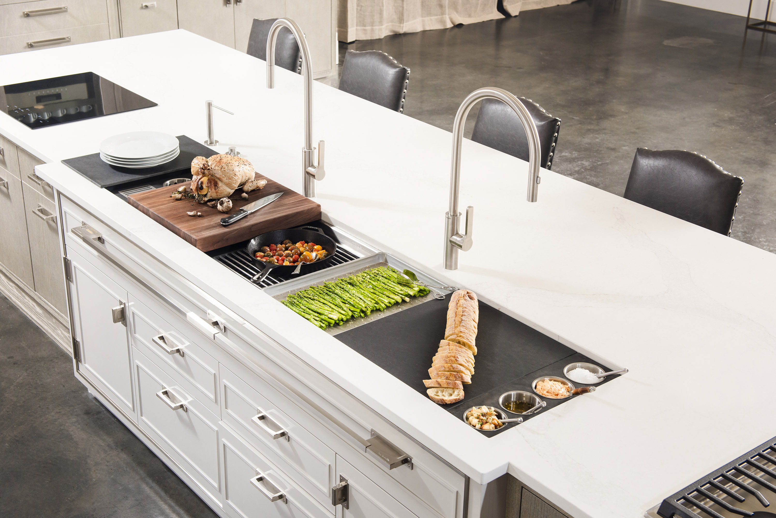 Transform a kitchen island with The Galley Workstation designed for your lifestyle of food prep, cooking, serving, entertaining and cleaning.