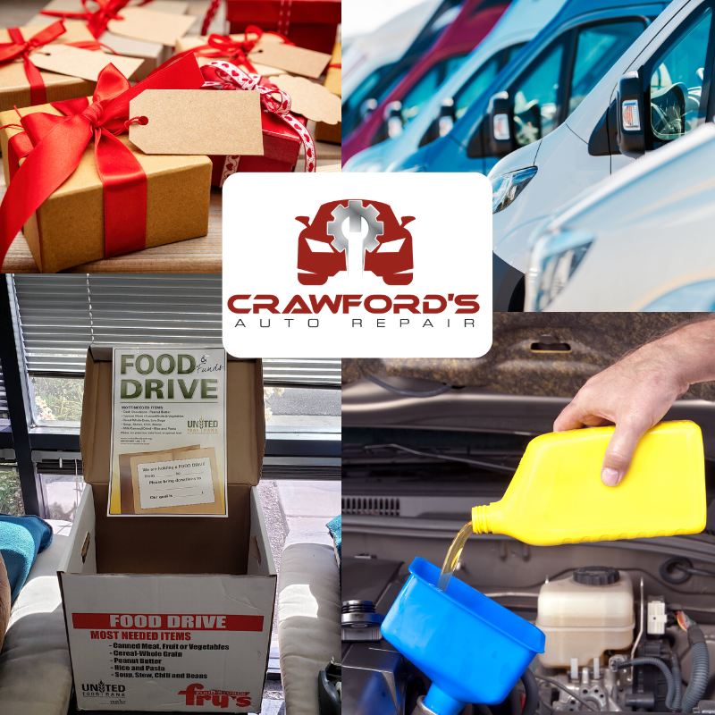 Crawford's Auto Repair conducts food drive, wounded warrior drive, fleet auto repair and road trip inspections