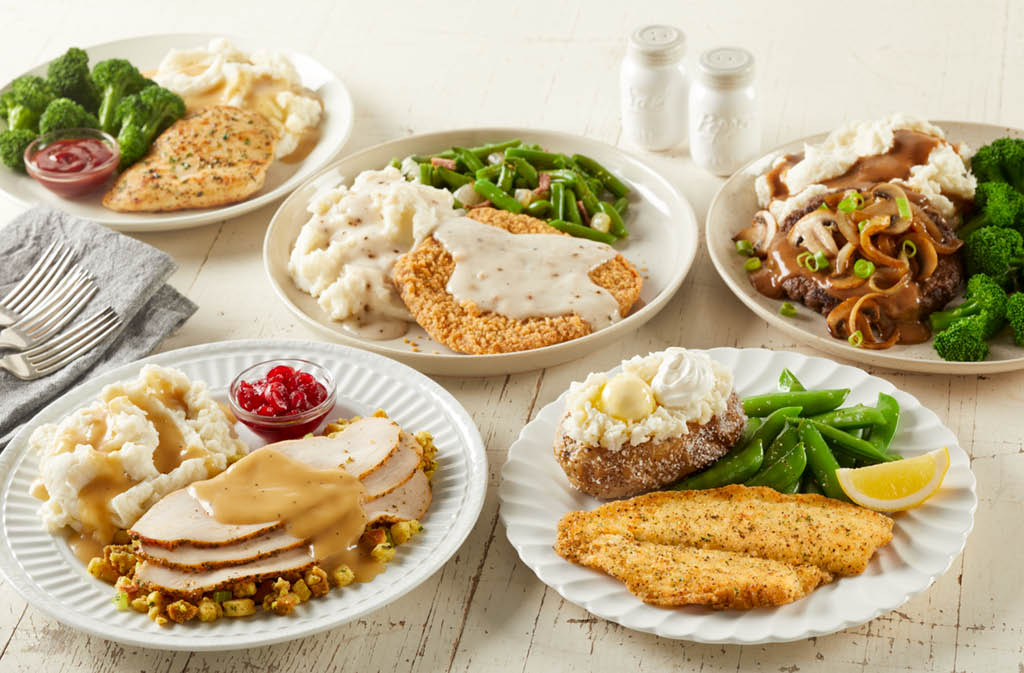 All eight of Bob Evans Dinner Bell Plates, part of the new Everyday Value dinner lineup, are among the over a dozen free meal options for veterans and active duty military personnel on November 11.