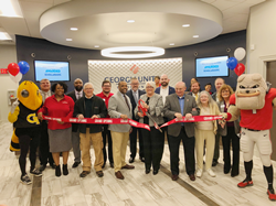 Left-Right: Branch Mgr Kemaly Jacques, Vice Chair Frank Thach Jr., BOD Edwin Bell, President/CEO Debbie Smith, Board Chairman Tom Dickson, member Helen Zappia, Chief Experience Officer Cindy Robbins.