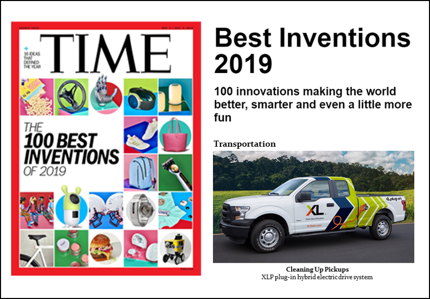 XL’s Plug-in Hybrid Electric Drive System Named to TIME’s List of 2019 Best Inventions