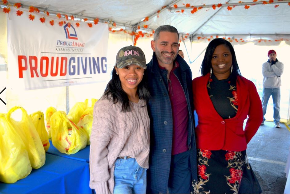 ProudLiving Companies President and Founder, TJ Caleca with Councilwoman Brittany Claybrooks (R) and Sierra House Founder, Keely Freeman (L).