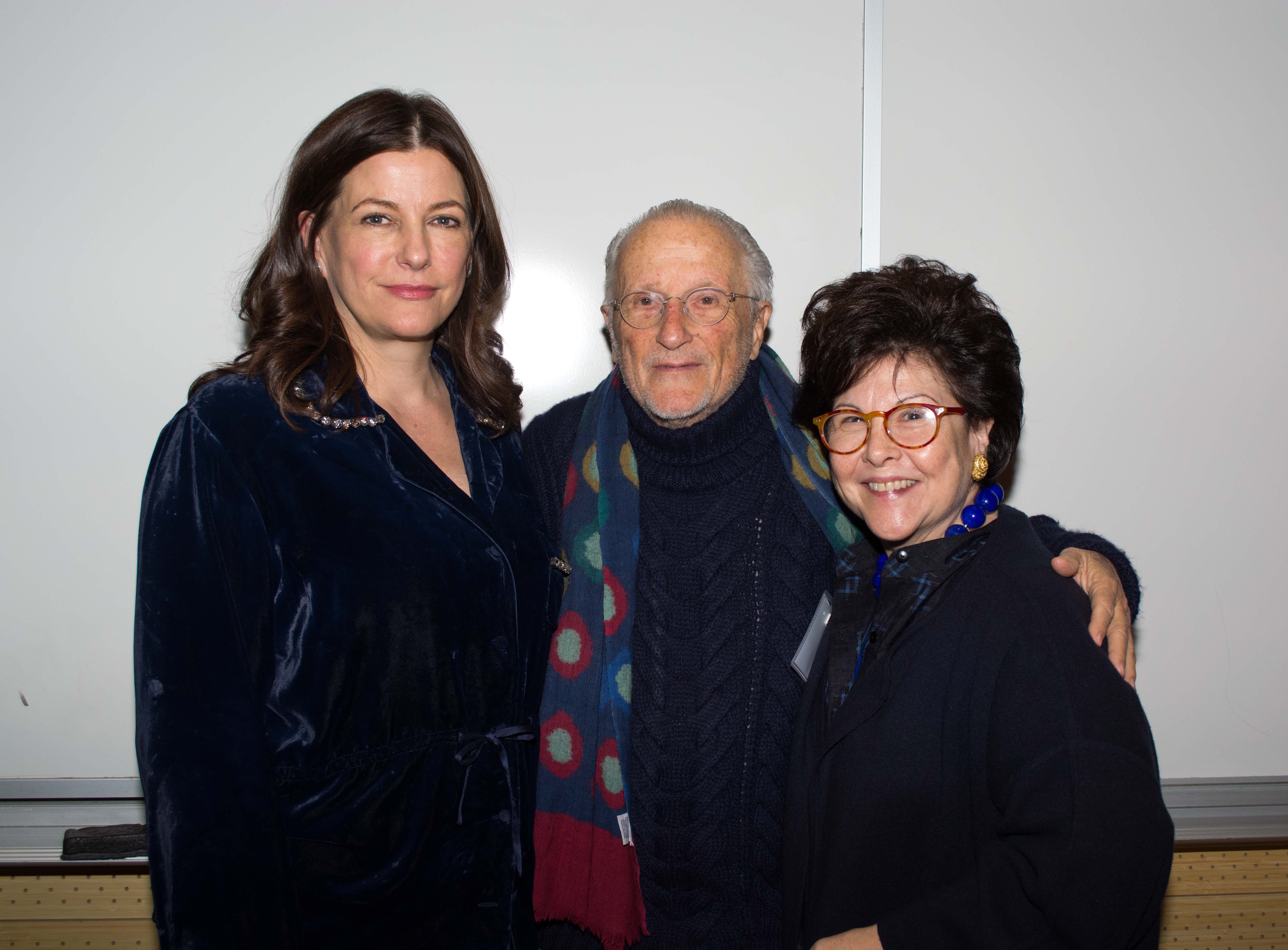 Bridget Foley (executive editor, WWD), Stan Herman (fashion designer) and Lisa Koenigsberg (President, Initiatives in Art and Culture)