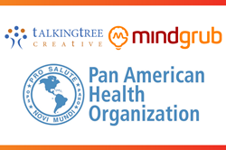 Logos for TalkingTree Creative, Mindgrub, and the Pan American Health Organization