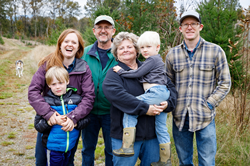 The New family gathered together on their Tree Farm in Washington