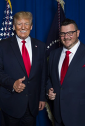 Next News Network's Gary Franchi with President Trump in July of 2019