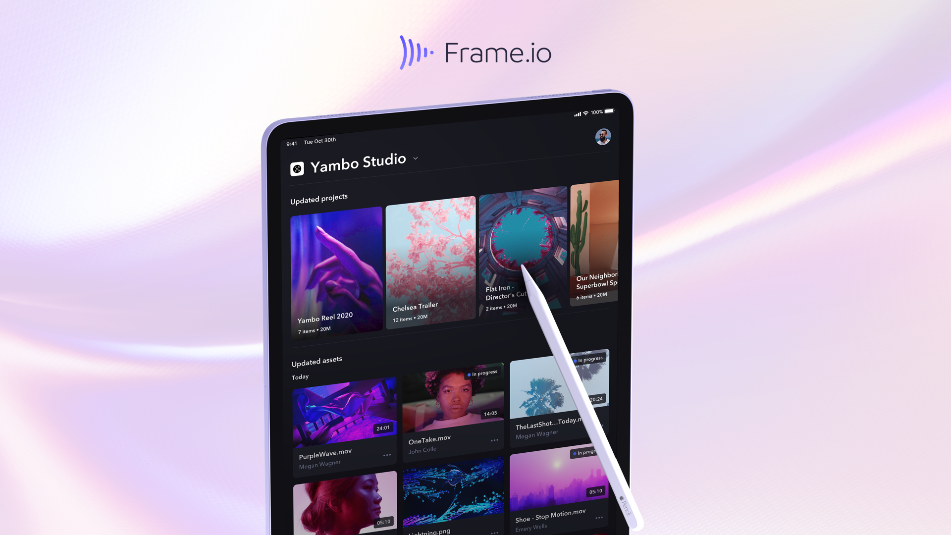 Frame.io for iPad Project View