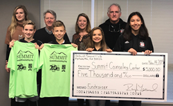 Alpharetta Ambush Soccer Club Presents Check to The Summit Counseling Center