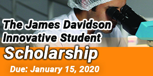 The James Davidson Innovative Student Scholarship for Chemical Science students.
