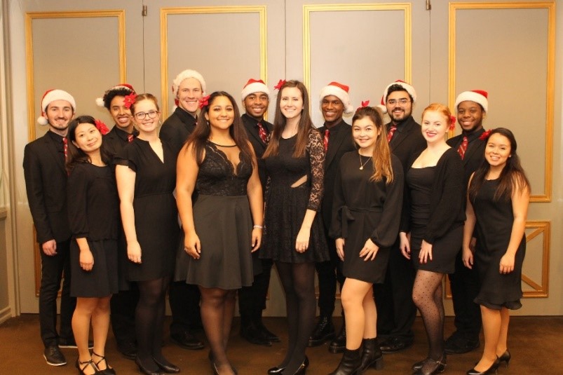 Manhattanville College’s elite pop group, The Quintessentials, provided holiday entertainment for guests at HOW’s annual “Tree of Life” celebration.